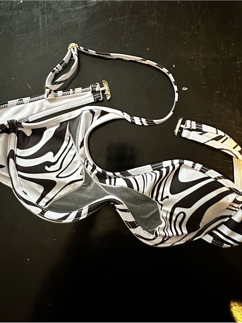 Black & White Zebra Print Bikini Top